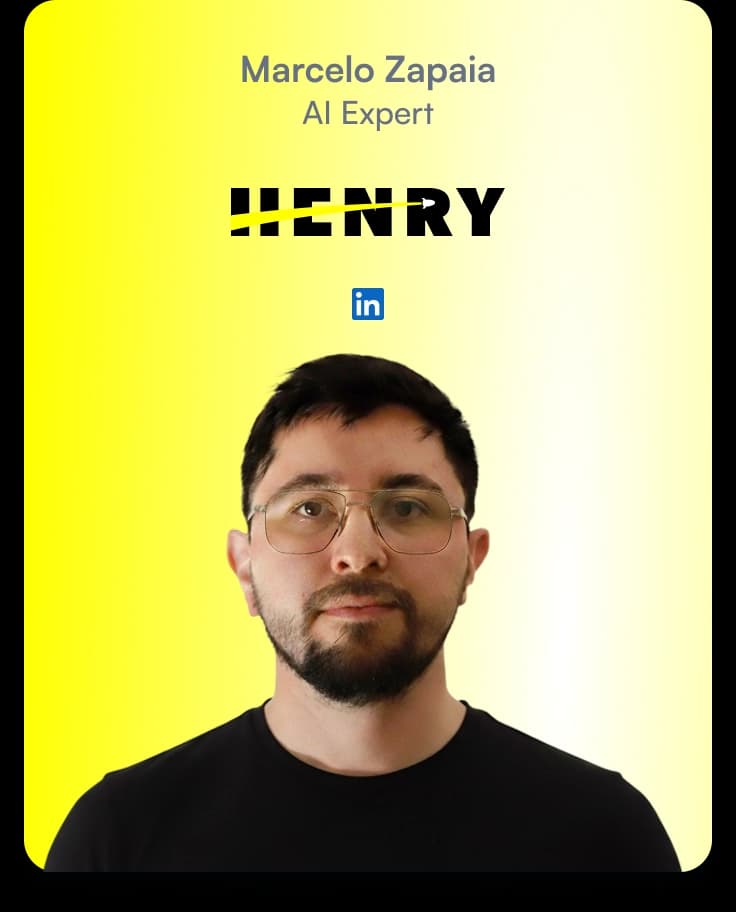 foto de Marcelo Zapaia, el experto del curso de AI Engineering en Henry