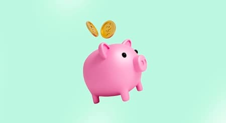 ilustración 3D de una alcancía de cerdito